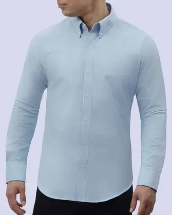Camisa casual oxford celeste manga larga slim fit