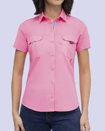 Blusa casual manga corta performance rosada