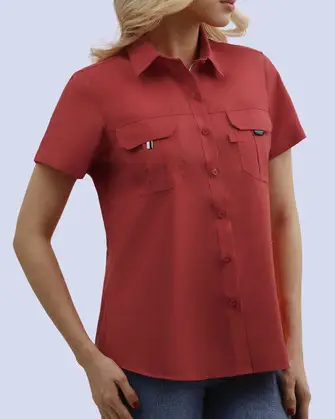 Blusa casual manga corta performance roja