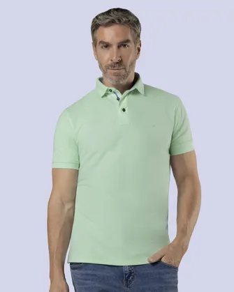 Camisa sport lisa slim fit manga corta cooling tech verde