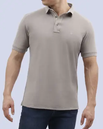 Camisa sport lisa slim fit manga corta cooling tech café