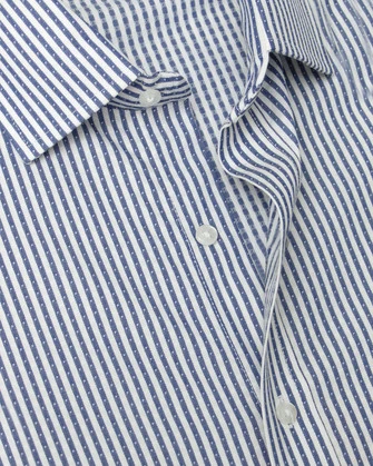 Camisa vestir raya slim fit manga larga azul