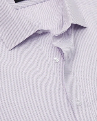Camisa de vestir estampada lila manga larga slim fit