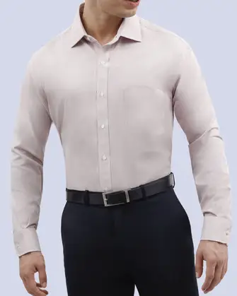 Camisa de vestir textura manga larga slim fit rojo