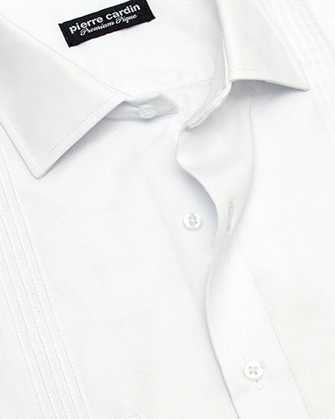 Camisa casual guayabera blanca manga corta regular fit