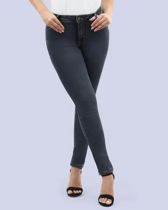 Jeans levanta pompa skinny tiro alto 451 azul