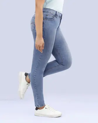 Jeans levanta pompa skinny tiro alto 451 celeste