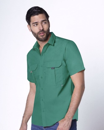 CACAMISA CASUAL MANGA CORTA PARA CABALLERO PIERRE CARDIN PERFORMANCE VERDE