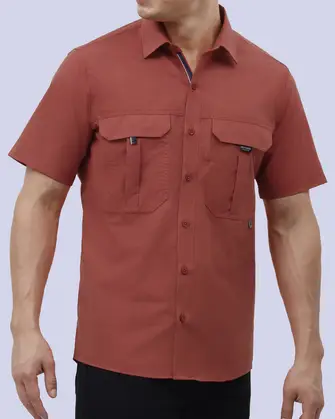 Camisa casual manga corta performance roja
