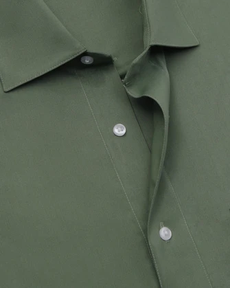 Camisa de vestir stretch verde manga larga slim fit