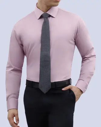 Camisa de vestir slim fit rosado total comfort bambú stretch