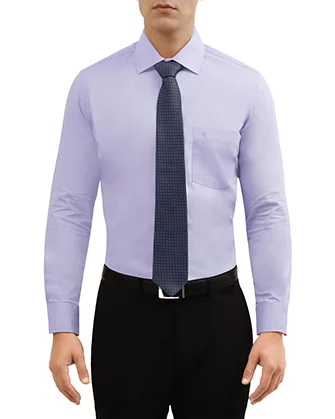 Camisa de vestir piqué lila manga larga