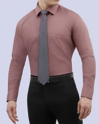 Camisa de vestir lisa slim fit piqué rosado