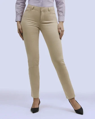Pantalón casual para dama kaki slim fit