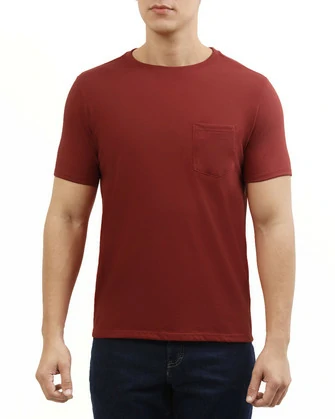 Camiseta cuello redondo lisa manga corta rojo