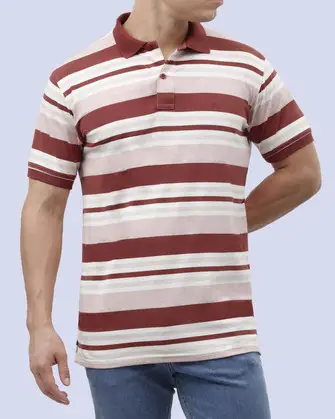 Camisa sport rayadas slim fit manga corta multicolor