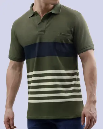 Camisa sport rayadas slim fit manga corta multicolor