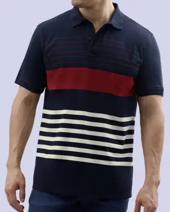 Camisa sport rayadas slim fit manga corta multicolor