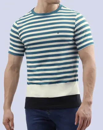 Camiseta cuello redondo diseño slim fit manga corta multicolor