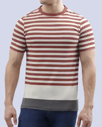 Camiseta cuello redondo diseño slim fit manga corta multicolor