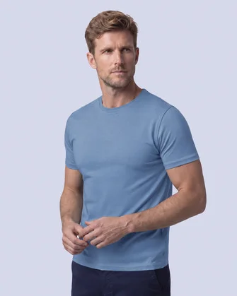 Camiseta premium cotton d+ celeste