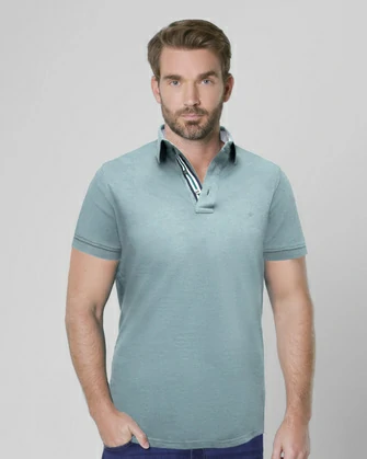 Camisa sport diseño slim fit manga corta verde