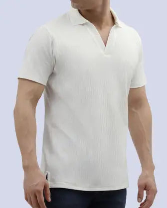 Camisa sport diseño slim fit manga corta blanca