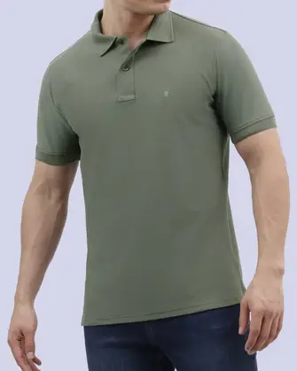 Camisa sport diseño slim fit manga corta verde
