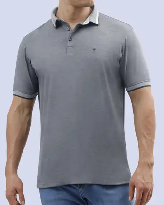 Camisa sport diseño slim fit manga corta azul