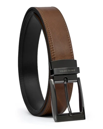 Cinturón casual reversible café