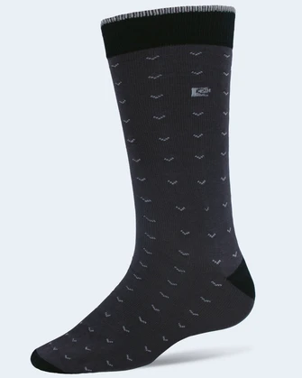 Calcetín de vestir gris con diseño