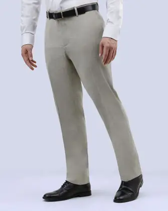 Pantalón de vestir slim fit beige sharkskin
